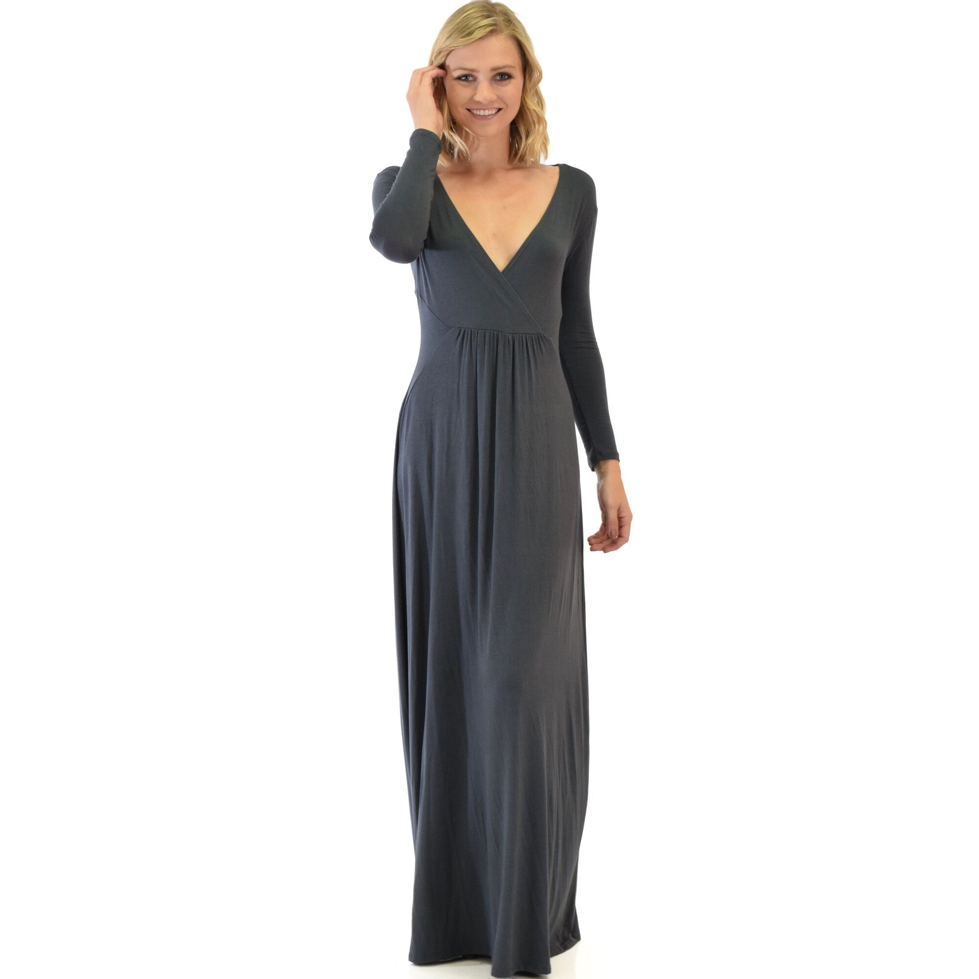 charcoal long dress