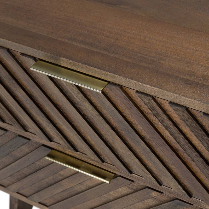Modrest Sanremo Mid-Century Dark Acacia Nightstands