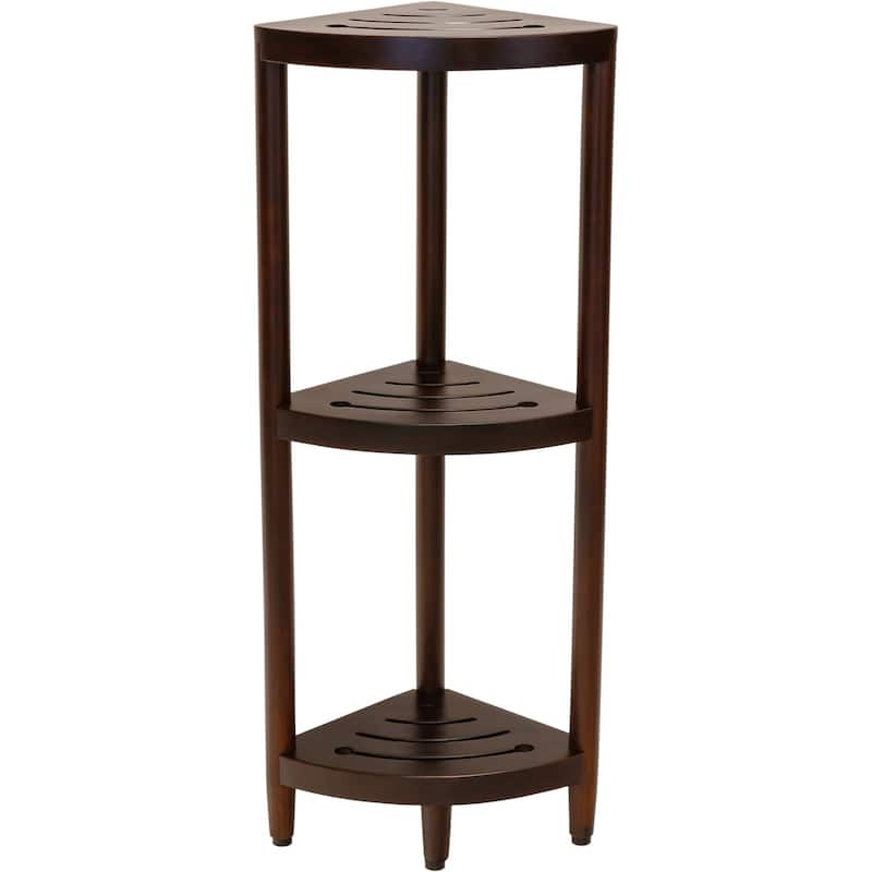 The Original Kai Three-Tier Corner Teak Bath Shelf