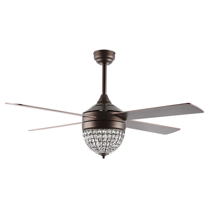 SAFAVIEH Lighting Crista 3 Light 48" Ceiling Fan - Oil Rubbed Bronze - 52"W x 52"D x 26"H
