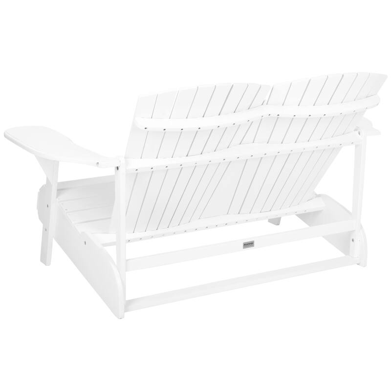 SAFAVIEH Outdoor Fanie Adirondack Acacia Wood Bench - 57Wx37Dx33H
