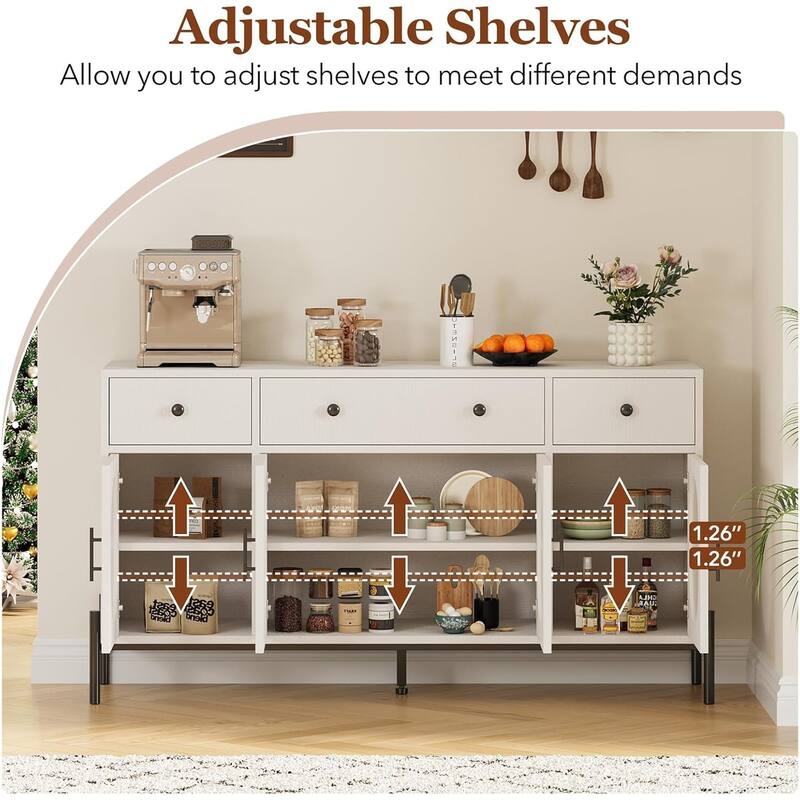 Buffet Cabinet with Storage,Large Sideboard Cabinet,Coffee Bar Cabinets