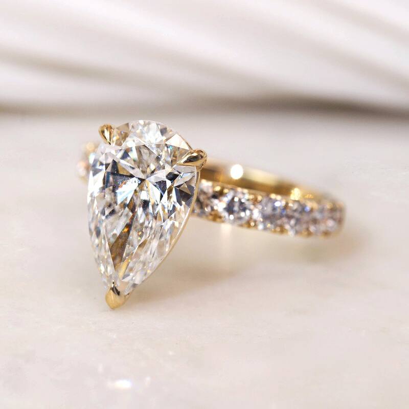 ​Kobelli 6 Carat Lab Grown Diamond Certified 14k Solid Gold Half Eternity Fuji Engagement Ring (EF/VS)