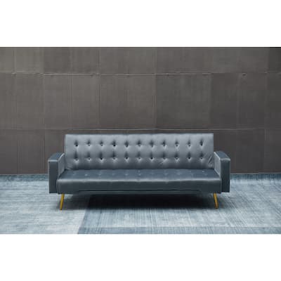 Dark Gray Solid Wood+MDF Sofa Bed for Small Spaces