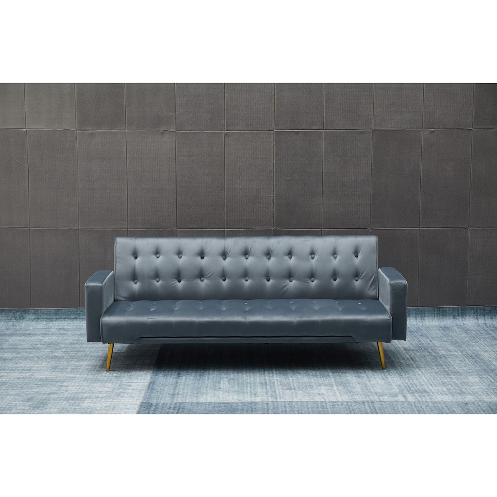 Dark Gray Solid Wood+MDF Sofa Bed for Small Spaces