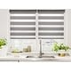 preview thumbnail 2 of 2, Day & Night Dual Layer Zebra Window Roller Blind 30in x 48in Grey - 48"L x 30"W