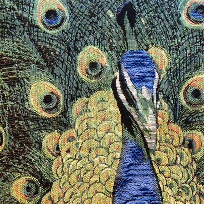 Peacock Tapestry Throw Pillow