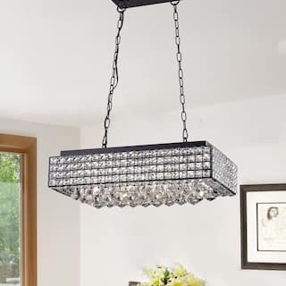 Elba 8 Light Black Crystal Chandelier