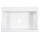 preview thumbnail 3 of 7, Jackson Crisp White Fireclay 33" Single Bowl Drop-In Kitchen Sink (1 Hole) with Bruton Chrome Faucet Kit
