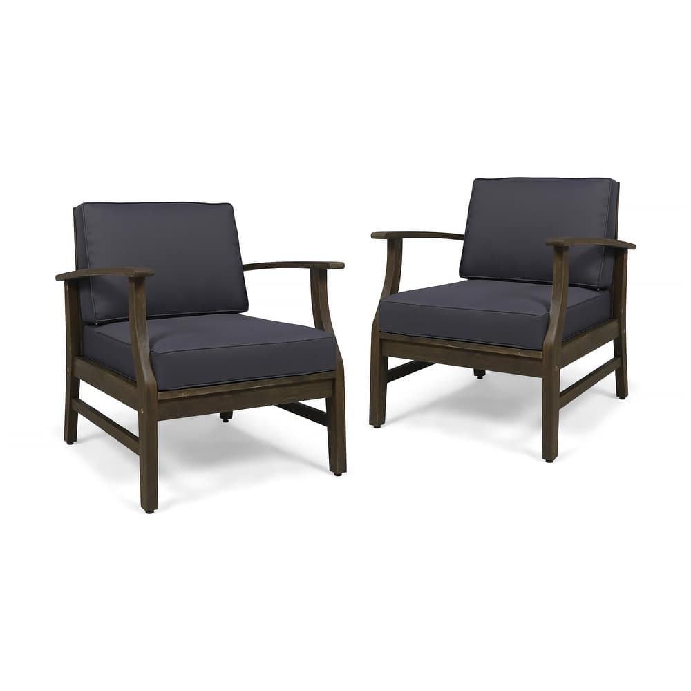 Perla Outdoor Acacia Wood Club Chair (Set of 2) by Christopher Knight Home