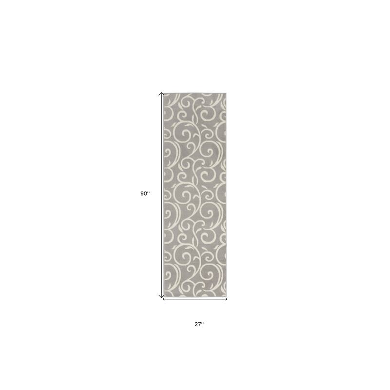 Cezew Power Loomed Floral Traditional Durable Area Rug By HomeRoots - 90' X '27' X '0.5