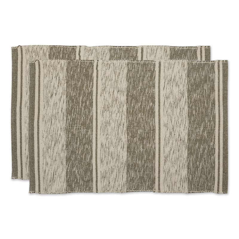DII French Blue Variegated Plaid Recycled Yarn Rug (Set of 2) - Big