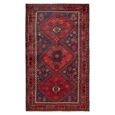 ECARPETGALLERY Hand-knotted Anadol Navy, Red Wool Rug - 4'11 x 8'6