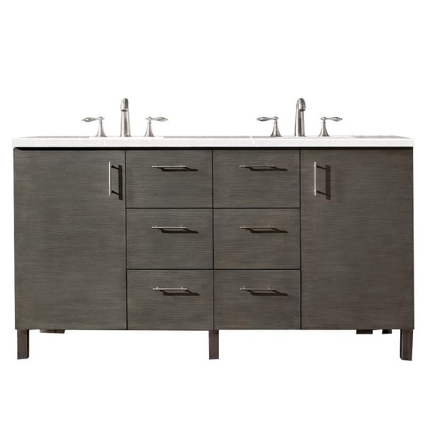 slide 2 of 34, James Martin Vanities Metropolitan 60" Double Vanity, Silver Oak