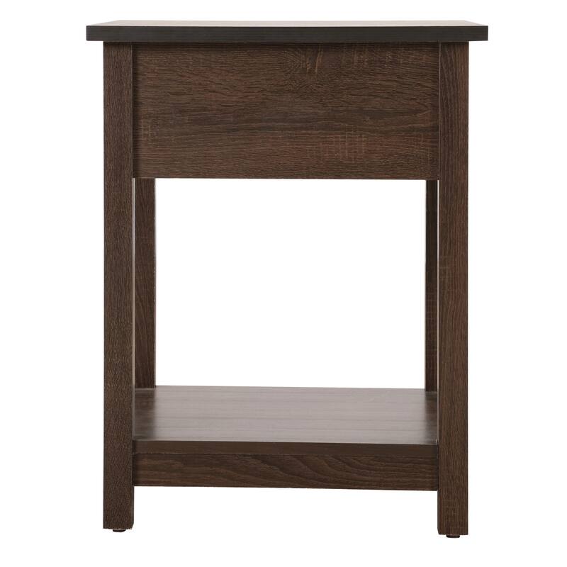 Wenge Nightstand 24x20x19 Sleek Compact Bedside Table with Rich Modern Finish, Durable Build and Stylish Bedroom Storage