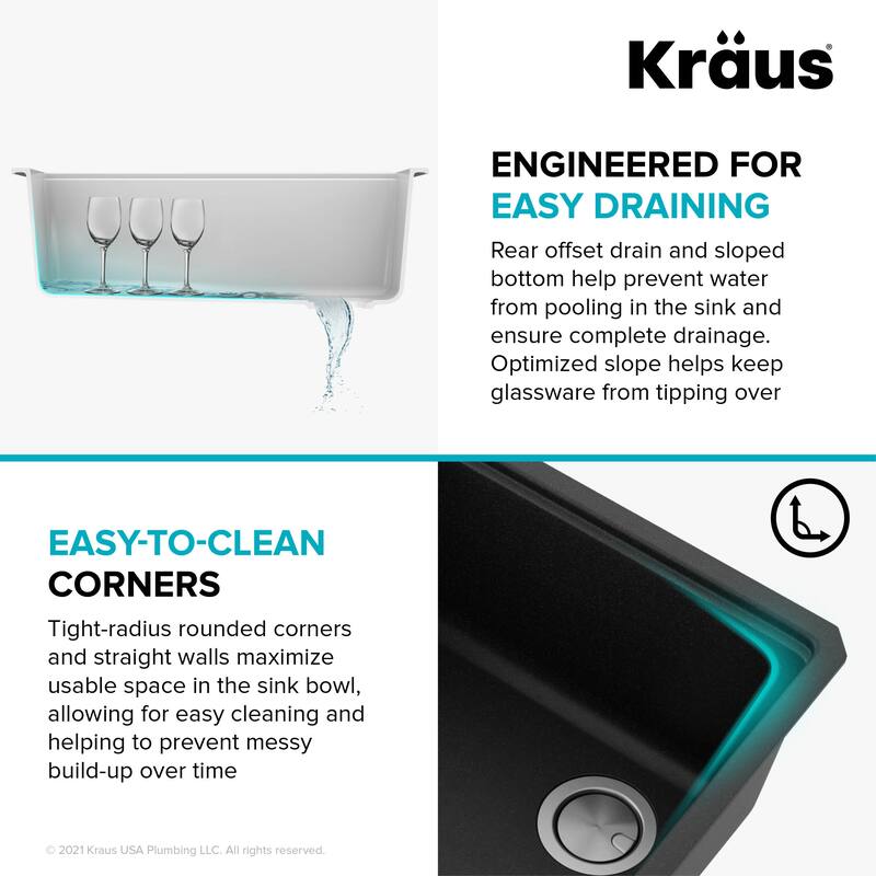 KRAUS Bellucci Workstation Undermount Granite Composite Kitchen Sink
