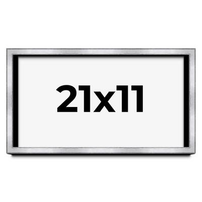 21x11 Shadow Box Frame Silver | 1.375 Inches Deep Real Wood