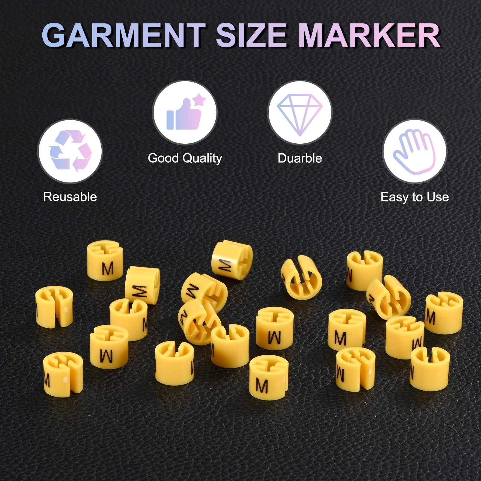 Clothes Hanger Markers, Plastic Tag Garment Color Coded Size Clips Fit Rod for Clothing/Wire Hangers