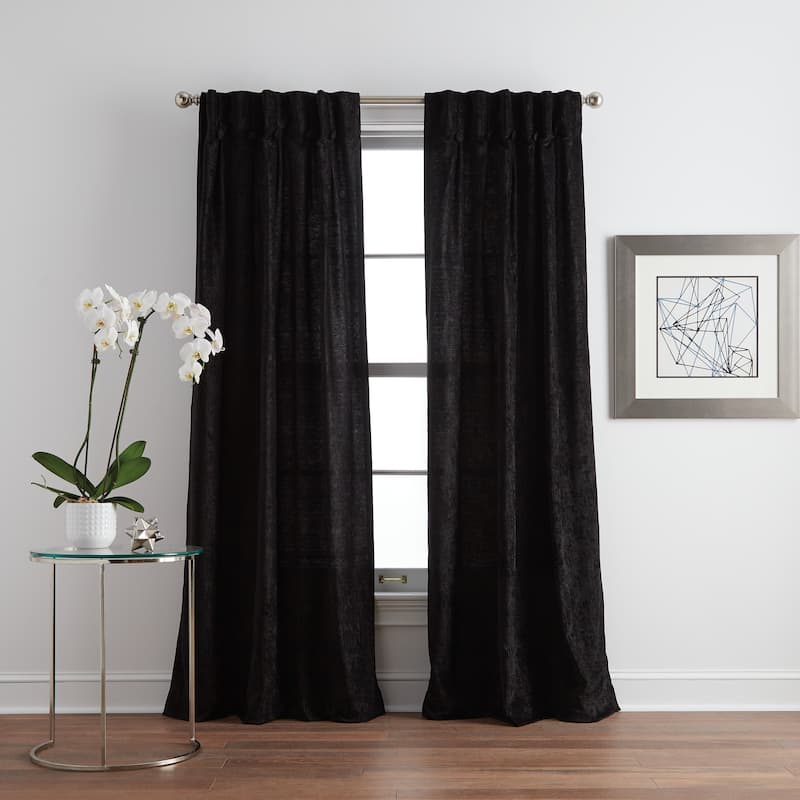 DKNY Classic Chenille Panel Pair - Black