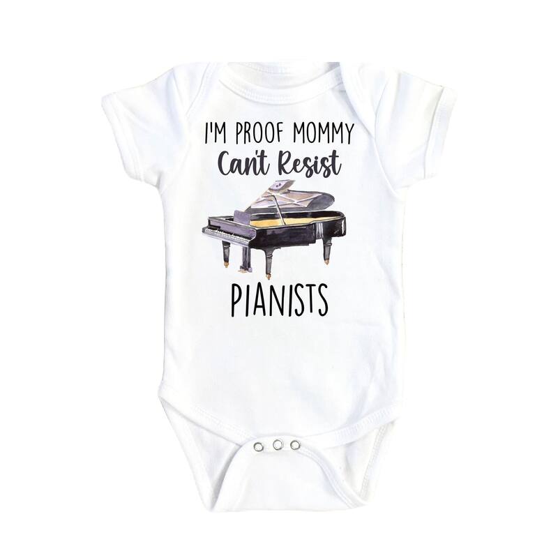 Piano - Baby Boy Girl Clothes Infant Bodysuit Funny Cute Newborn 1D - Natural - 0-3M