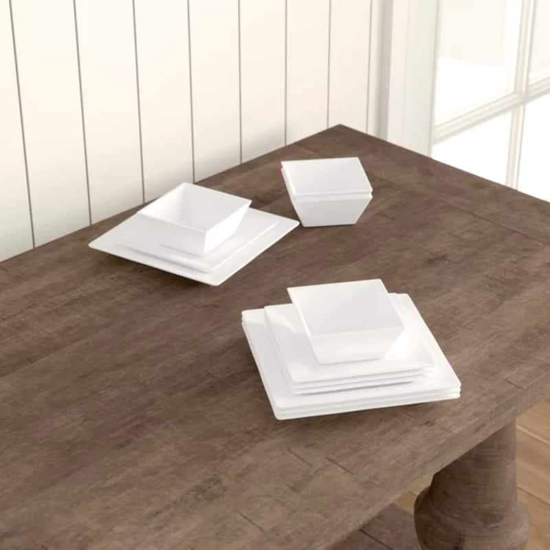 Kingsley White 12Pc Dinner Set Dinner, Salad, Bowl Rb