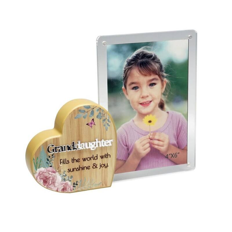 Heart With Text And Clear Photo Frame- Granddaughter Photo Frame
