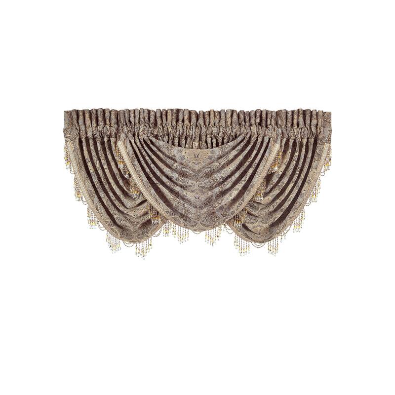 J. Queen New York Provence Window Waterfall Valance - Stone