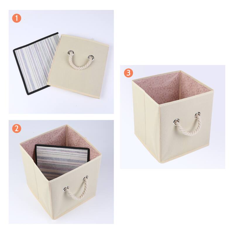 Storage Cube, Fabric Storage Bin with Handles, 3 Pack Collapsible Storage Basket for Organizing Clothes