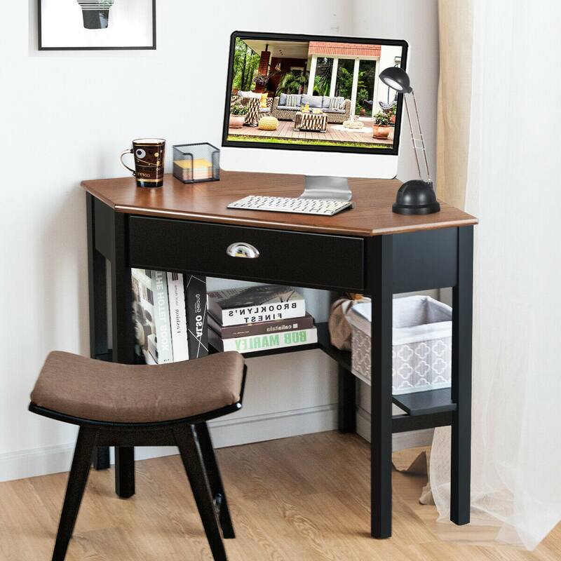 Gymax Corner Computer Desk Laptop Writing Table Workstation W/ Drawer