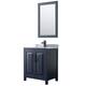 Option Dark Blue / White Carrara Marble Top / Matte Black