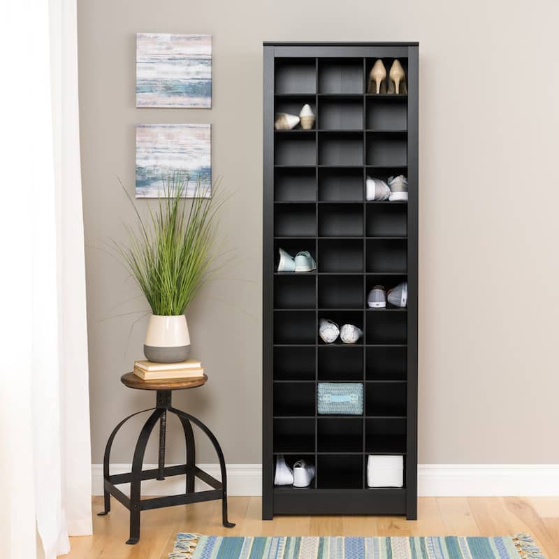 Porch & Den Hewitt Black Space-Saving Shoe Storage Cabinet