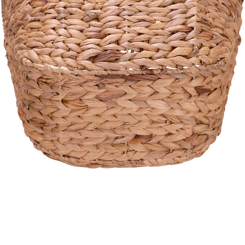 Household Essentials Tall Water Hyacinth Wicker Basket with Handles