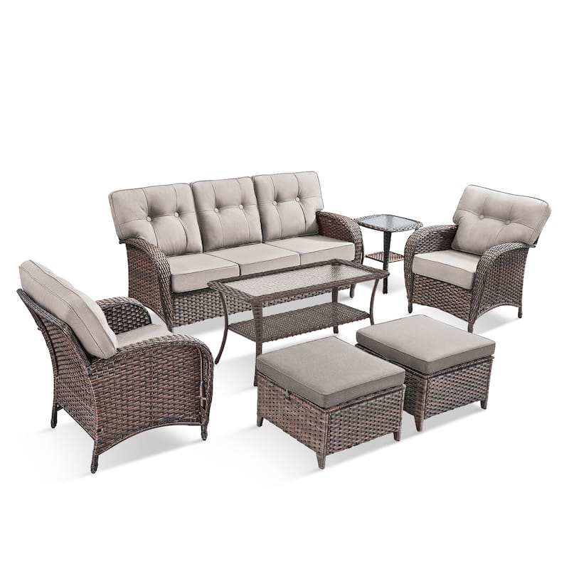 Pocassy Ooutdoor Patio Sofa Funiture Chairs Set