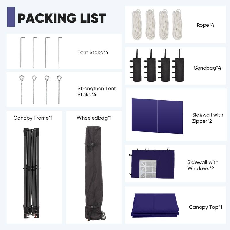 Ainfox 12x12 Pop Up Canopy Tent with 4 Sidewalls, Outdoor Beach Gazebos with 4 Sandbags