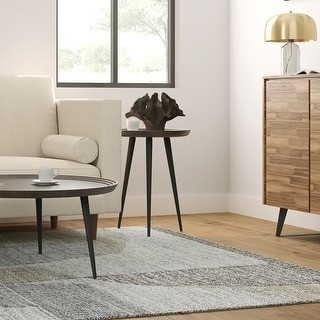 WYNDENHALL Joellla Modern Industrial 18 inch Wide Metal Round Side ...