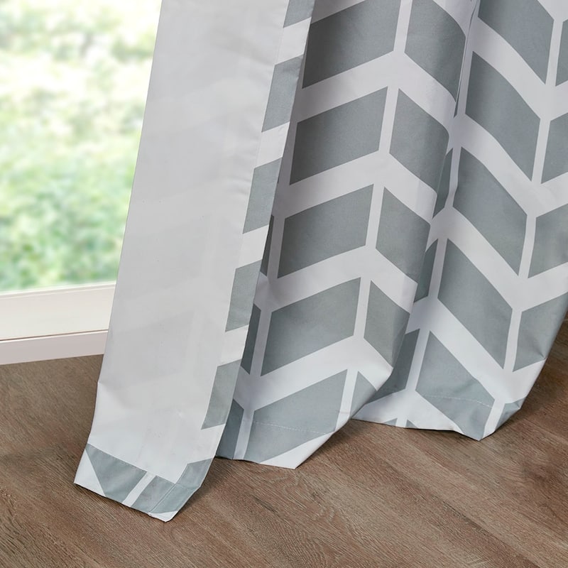 Chevron Printed Room Darkening Grommet Top Panel
