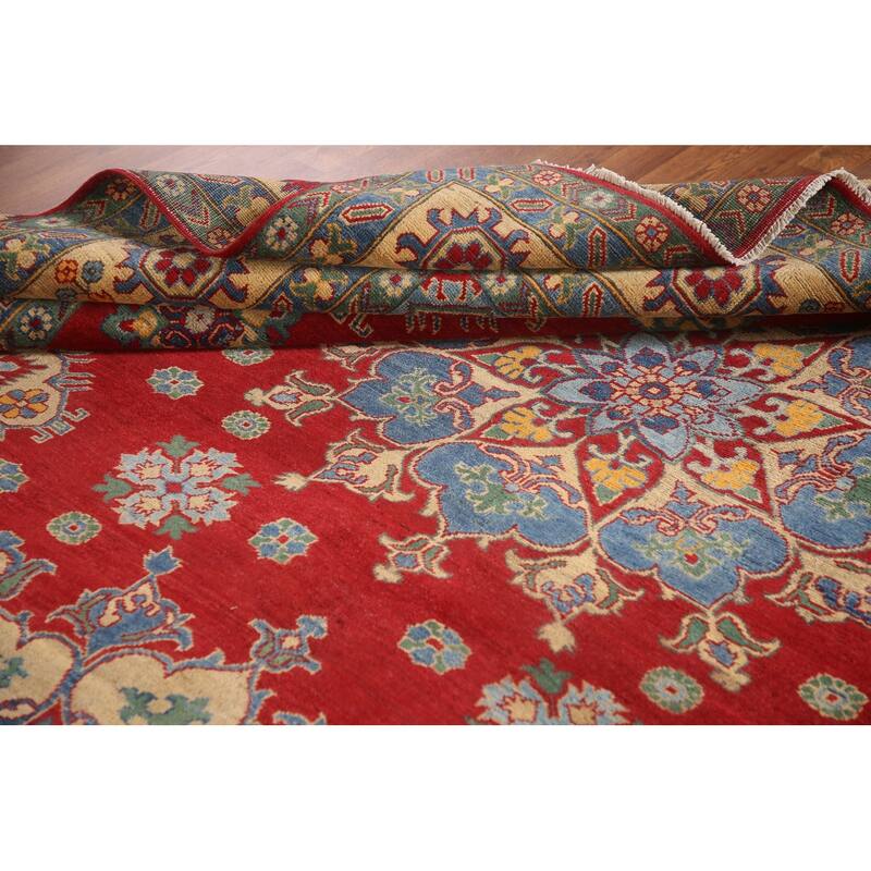 Large Red Kazak Oriental Area Rug Hand-Knotted Wool Carpet - 9'9" x 15'5"