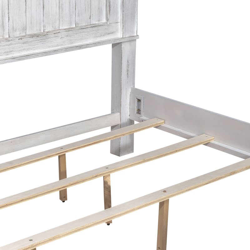 River Place Riverstone White & Tobacco Panel Bed