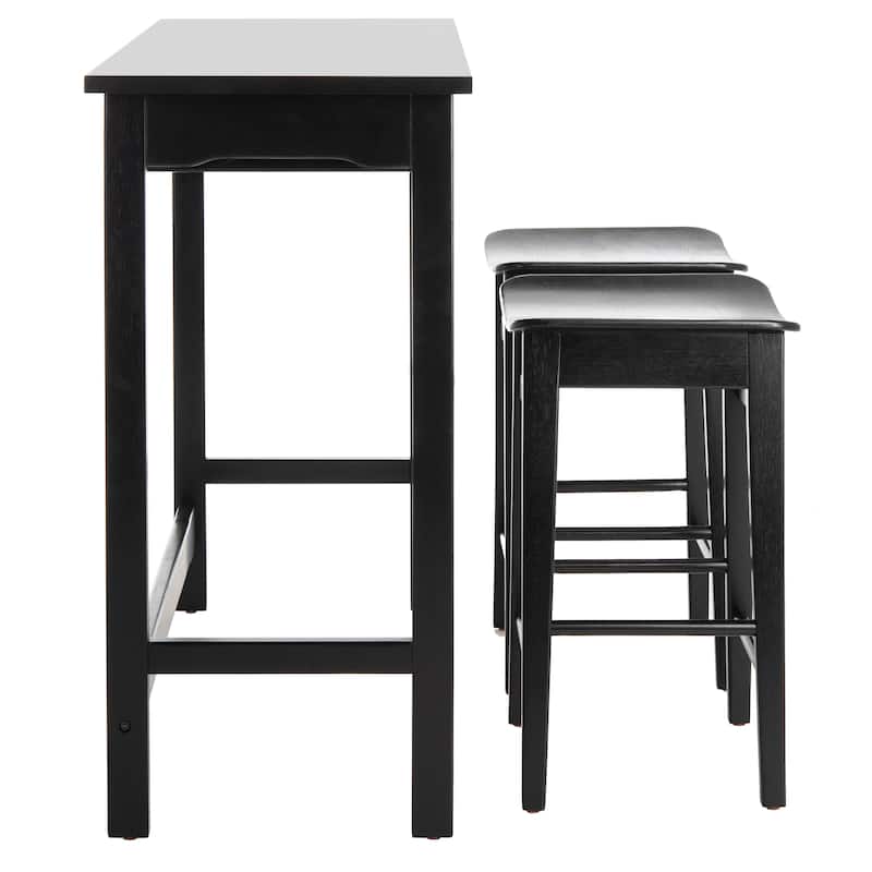 SAFAVIEH Neoma 3 Piece Pub Set - White Oak - 42.1" x 17.7" x 36.2" - 42Wx18Dx36H