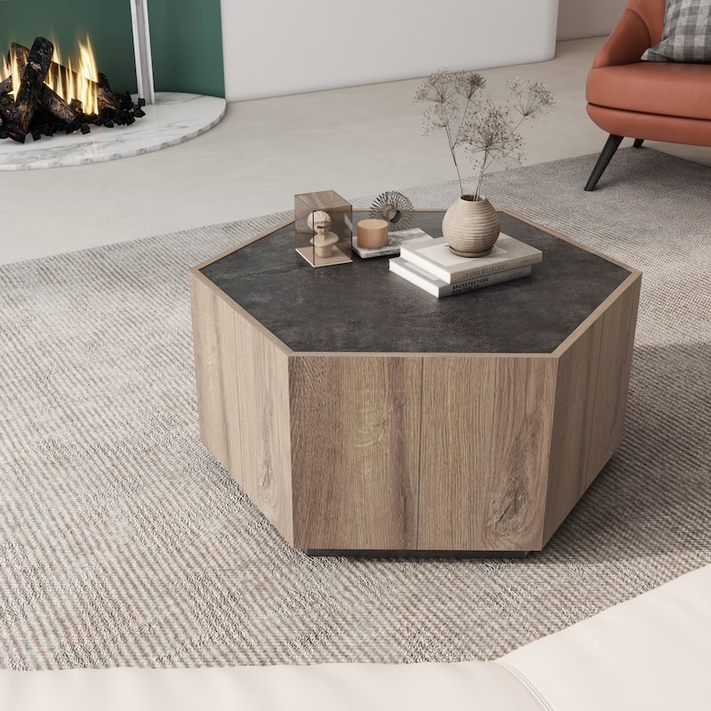 Hexagonal Rural Style Garden Retro Coffee Table
