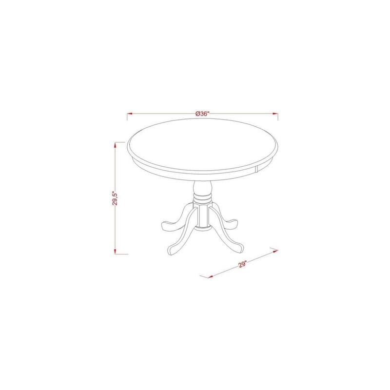 Round Wood Dining Table - Modern Pedestal Table, Asian Style, Mahogany Finish, Small Kitchen Table - 36