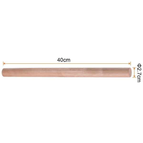 dimension image slide 3 of 4, Rolling Pin Cylindrical Smooth Non-Stick Beech Wood Kitchen Roller
