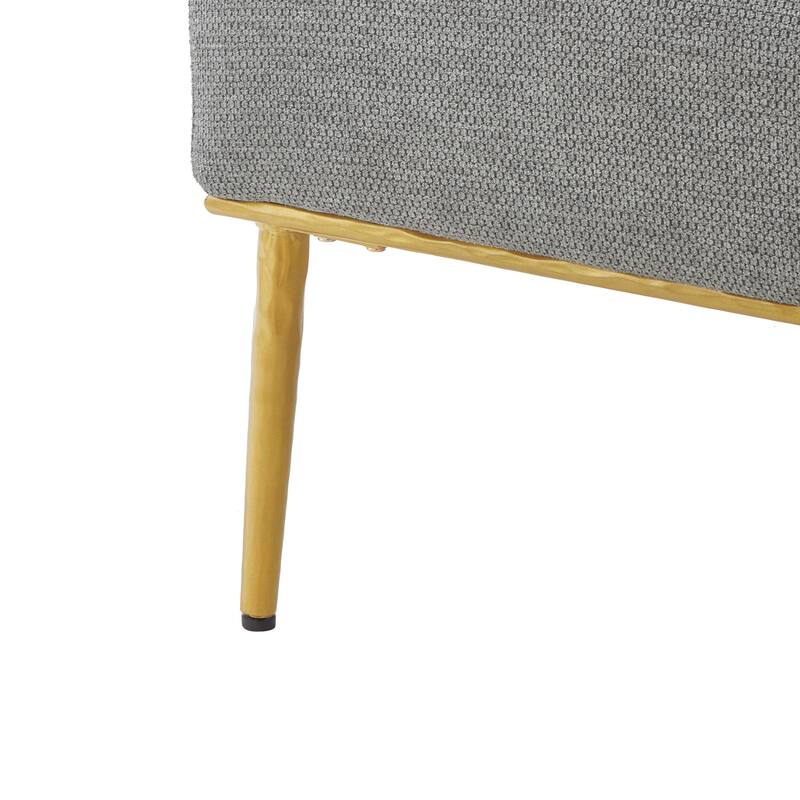 Modern Accent Chair Upholstered Armchair Single Sofa Chair with Curved Backrest and Gold Metal Legs for Living Room