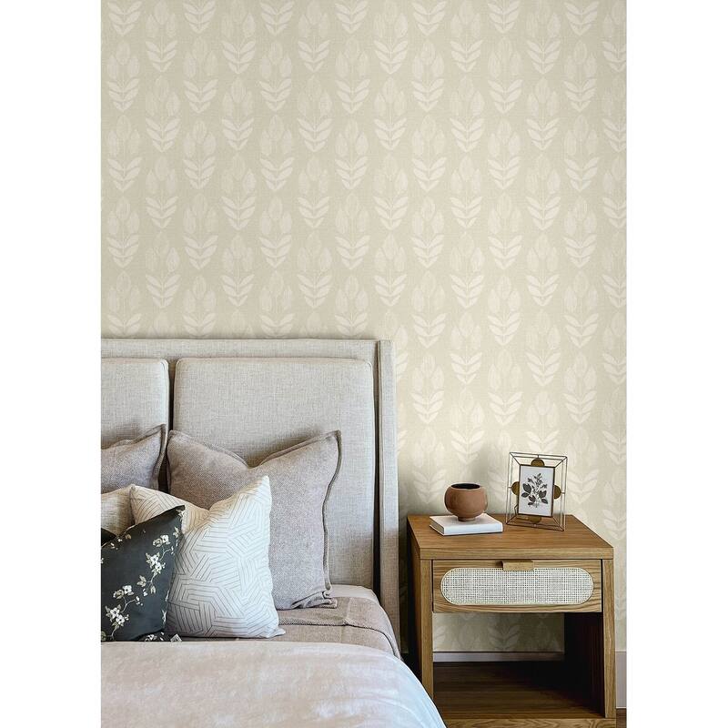 Chesapeake Garland Khaki Block Tulip Wallpaper