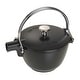 preview thumbnail 1 of 26, STAUB Cast Iron 1-qt Round Tea Kettle Matte Black