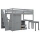 preview thumbnail 16 of 55, Multifunctional Loft Bed with Stairs,Bookshelf,Drawers,Desk & Wardrobe,Full Size for Bedroom