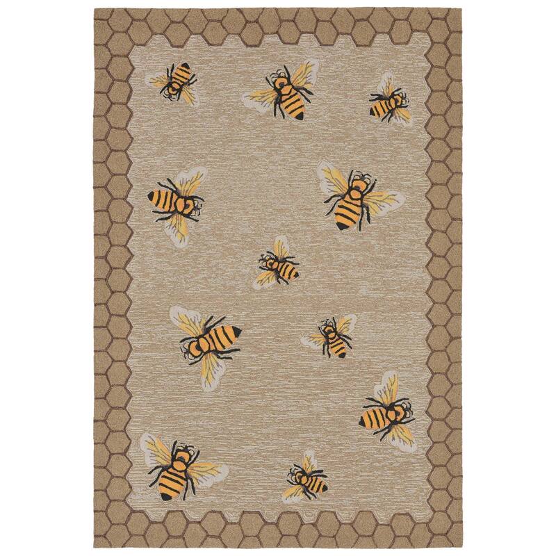 Liora Manne Frontporch Honeycomb Bee Indoor/Outdoor Rug