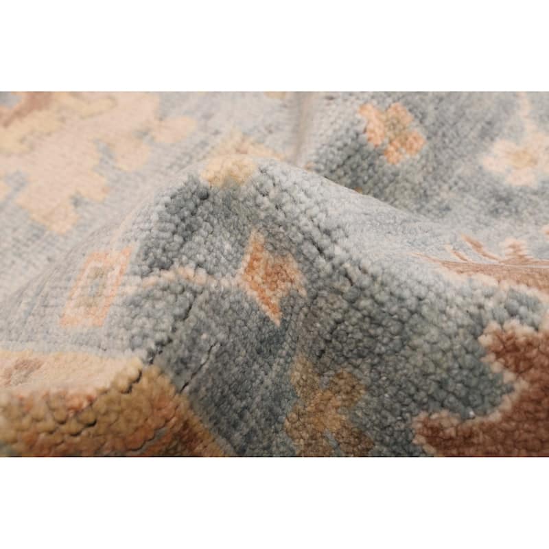 ECARPETGALLERY Hand-knotted Modern Oushak Light Denim Blue Wool Rug - 8'1 x 10'0