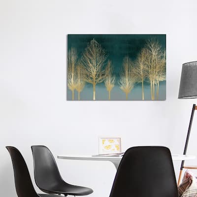 iCanvas "Gold Forest On Teal" by Kate Bennett Canvas Print