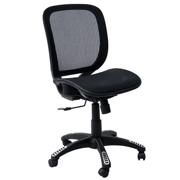 slide 2 of 6, ErgoMax Fully Meshed Ergonomic Height Adjustable Black Office Chair no Armrests & no Headrest, 42 Inch Max Height